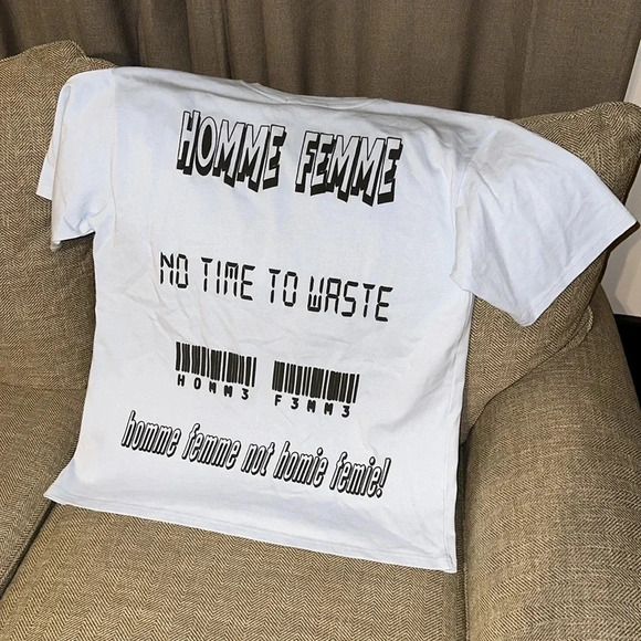 NWT HOMME + FEMME™️ short sleeve t-shirt SIZE XL Blue Color Designer Luxury - Picture 7 of 7